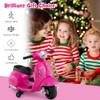 COSTWAY KIDS RIDE ON MOTORCYCLE WITH TRAINING WHEELS 6V BATTERY 26"X20" - PINK