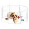 HEALSMART DOG PLAYPEN 32 INCH 8 PANELS HEAVY DUTY METAL PLAYPEN - WHITE