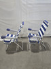 RIO BEACH 2-PACK 17" EXTENDED HEIGHT 4-POSITION FOLDING BEACH CHAIR - BLUE WHITE