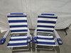 RIO BEACH 2-PACK 17" EXTENDED HEIGHT 4-POSITION FOLDING BEACH CHAIR - BLUE WHITE