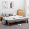 DOLONM SOLID WOOD PLATFORM BED 12 INCH WOODEN BED FRAME KING SIZE - NATURAL PINE