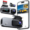 ANYSKI 3 CHANNEL 4K DASH CAM FRONT AND REAR INSIDE BUILT-IN 5G WIFI - SILVER