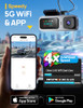 ANYSKI 3 CHANNEL 4K DASH CAM FRONT AND REAR INSIDE BUILT-IN 5G WIFI - SILVER
