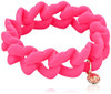 MARC JACOBS KNOCKOUT PINK HAUTE MESS RUBBER TURN LOCK STRETCH BRACELET New