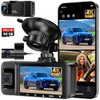 LECTRUS 4K DASH CAM FRONT AND REAR INSIDE 3 CHANNEL DASH CAMERA FOR CARS - BLACK