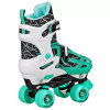 ROLLER DERBY PRODIGY KIDS ADJUSTABLE INLINE-QUAD COMBO SKATES - WHITE/MINT GREEN