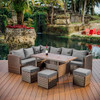 Nestl Wicker Outdoor Furniture Set 7 Piece Patio Dining Set X-LARGE Brown/Grey