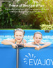 EVAJOY 14FT x 7FT x 33IN METAL FRAME SWIMMING POOL, RECTANGULAR POOL - BLUE