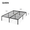 BEST PRICE MATTRESS 14 INCH METAL PLATFORM FOUNDATION BLACK QUEEN - MATTRESS