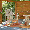 SHINE COMPANY WESTPORT WOODEN ADIRONDACK CHAIR OUTDOOR PATIO 4611N - NATURAL