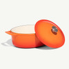 MADE IN ENAMELED CAST IRON OVAL DUTCH OVEN 5.5 QT - ORANGE