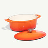 MADE IN ENAMELED CAST IRON OVAL DUTCH OVEN 5.5 QT - ORANGE