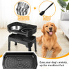OIYEEFO 3 IN 1 Elevated Dog Bowls Mess Proof Raised 4 Height Adjustable - Black New