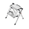 HAILO MINI STEEL STEP STOOL TWO LARGE ANTI-SLIP STEPS - SILVER HAILO MINI STEEL STEP STOOL TWO LARGE ANTI-SLIP STEPS - SILVER