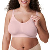 BRAVADO DESIGNS NURSING BRAS BREASTFEEDING BODY SILK SEAMLESS WIRELESS PINK L New