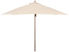 SHADE BASICS 11' RD. FAUX-WOOD STEEL PATIO UMBRELLA, PIN STOP ANTIQUE BEIGE