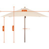SHADE BASICS 11' RD. FAUX-WOOD STEEL PATIO UMBRELLA, PIN STOP ANTIQUE BEIGE