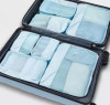 OPEN STORY 7-PIECE PACKING CUBE SET 100% RECYCLED POLYESTER CUBE - AQUA BLUE