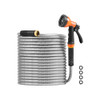 GENERIC 50FT METAL GARDEN HOSE STAINLESS STEEL WATER HOSE - SILVER/ORANGE New