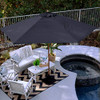 SHADE BASICS 11-FOOT ROUND EVERGREEN SERIES FAUX-WOOD PATIO UMBRELLA - NAVY