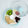 GOBE KIDS' LARGE SNACK SPINNER SLIDE LUNCH FOOD STORAGE CONTAINER - MACARON BLUE