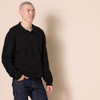 AMAZON ESSENTIALS MEN'S RELAXED-FIT KNIT POLO SWEATER - SIZE: MEN L - BLACK New AMAZON ESSENTIALS MEN'S RELAXED-FIT KNIT POLO SWEATER - SIZE: MEN L - BLACK New