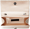 JESSICA MCCLINTOCK CHLOE SATIN PLEATED RHINESTONE CLUTCH PURSE 4"X8"X2 CHAMPAGNE New