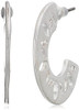 The SAK Pierced C Hoop Earrings, Silver, One Size New