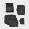 OPEN STORY 7PC PACKING CUBE SET WITH COMPRESSION - BLACK