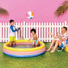 SUN SQUAD 10.63''X4.13''X 15' 3 RING 105GAL ROUND KIDDIE POOL - YELLOW/PINK/NAVY New