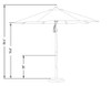 California Umbrella 9' Round Hardwood Frame Market Umbrella, STAINLESS STEEL California Umbrella 9' Round Hardwood Frame Market Umbrella, STAINLESS STEEL