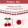 JEXINE 3 PIECES CHERRY GARLAND DECOR SUMMER CHERRIES PARTY DECORATIONFUL