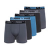 PCOREM151996 PUMA Men's 5 Pack Performance Boxer Briefs Black/Blue/Grey s New