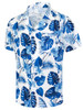 Ainiko Men's Short Sleeve Hawaiian Shirt - BLUE FLOWER - Size S Ainiko Men's Short Sleeve Hawaiian Shirt - BLUE FLOWER - Size S