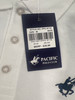 PACIFIC POLO CLUB 3 BUTTON POLO SHIRT - SIZE: MEN M - WHITE/NAVY New PACIFIC POLO CLUB 3 BUTTON POLO SHIRT - SIZE: MEN M - WHITE/NAVY New