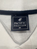 PACIFIC POLO CLUB 3 BUTTON POLO SHIRT - SIZE: MEN M - WHITE/NAVY New PACIFIC POLO CLUB 3 BUTTON POLO SHIRT - SIZE: MEN M - WHITE/NAVY New