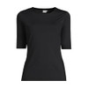 LANDS' END WOMEN ELBOW SLEEVE RELAXED UPF 50 RASH GUARD - SIZE M - BLACK New