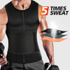 CIMKIZ MENS SWEAT SAUNA VEST FOR WAIST TRAINER ZIPPER NEOPRENE (BLACK, 6XL)