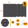 HUHOLE PEG BOARD, 32" X 32", PEGBOARD WALL ORGANIZER, PEGBOARD WALL - BLACK