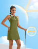 FKEEP WOMEN'S GOLF TENNIS DRESS SPORT ACTIVEWEAR V-NECK WITH SHORTS - L - YELLOW New FKEEP WOMEN'S GOLF TENNIS DRESS SPORT ACTIVEWEAR V-NECK WITH SHORTS - L - YELLOW New