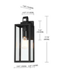 UIXE 2-LIGHT MATTE BLACK HARDWIRED OUTDOOR LANTERN SCONCE SEEDED GLASS - BLACK UIXE 2-LIGHT MATTE BLACK HARDWIRED OUTDOOR LANTERN SCONCE SEEDED GLASS - BLACK