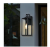 UIXE 2-LIGHT MATTE BLACK HARDWIRED OUTDOOR LANTERN SCONCE SEEDED GLASS - BLACK UIXE 2-LIGHT MATTE BLACK HARDWIRED OUTDOOR LANTERN SCONCE SEEDED GLASS - BLACK