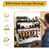 SAZMOS POWER TOOL ORGANIZER WALL MOUNT 7 DRILL HOLDER TOOL SHELF - BLACK