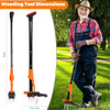 WEED PULLER TOOL STAND UP HEAVY DUTY WEEDING TOOL WITH 39" HANDLE - ORANGE
