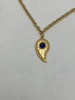 REBECCA MINKOFF GOLD WATER DROPLET CHAIN NECKLACE, SUN SYMBOL WITH BLUE SPHERE New