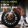 FITVIDS OLYMPIC BARBELL 2" RUBBER BUMPER PLATE STRENGTH TRAINING, 55LB - BLACK