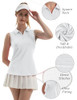 FKEEP WOMEN'S SLEEVELESS COLAR V-NECK FKEEP ENTOURAGE POLO TEE WHITE M New FKEEP WOMEN'S SLEEVELESS COLAR V-NECK FKEEP ENTOURAGE POLO TEE WHITE M New