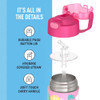 THERMOS FUNTAINER 12OZ KIDS WATER BOTTLE INSULATED STAINLESS STRAW - PINK/MULTI