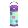 THERMOS FUNTAINER WATER BOTTLE STRAW 12 OUNCE KIDS STAINLESS STEEL - HEARTS