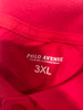 POLO AVENUE 3XL RED SHORT SLEEVE POLO SHIRT - SIZE: MEN 3XL - RED New